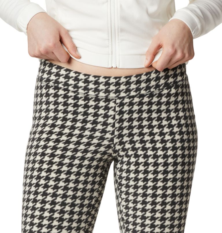 Women's Glacial Fleece Printed Leggings, Color: Chalk Houndstooth, image 4