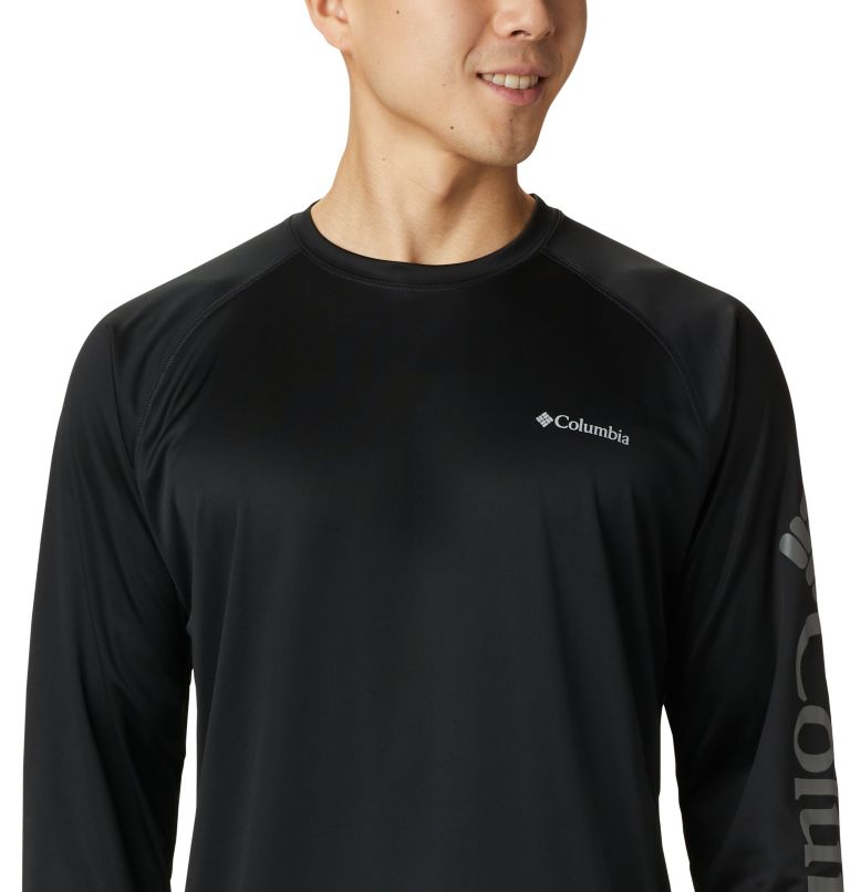 Thumbnail: Men's Fork Stream Long Sleeve Shirt, Color: Black, City Grey Logo, image 4