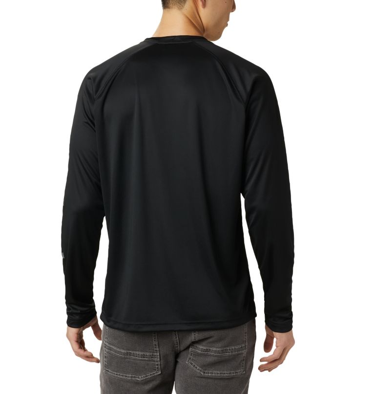 Thumbnail: Men's Fork Stream Long Sleeve Shirt, Color: Black, City Grey Logo, image 2
