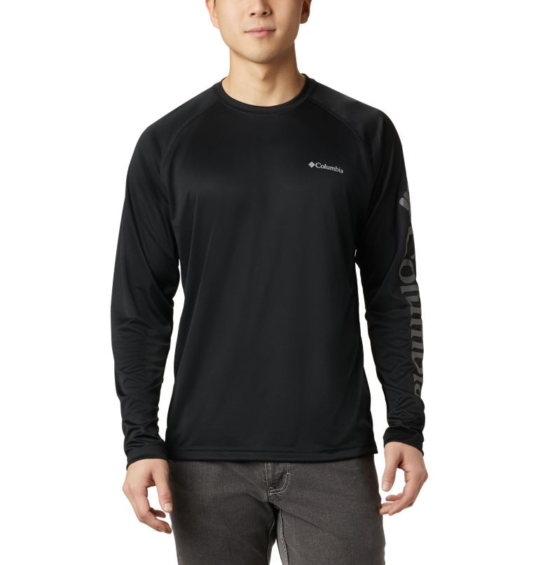 Thumbnail: Men's Fork Stream Long Sleeve Shirt, Color: Black, City Grey Logo, image 1
