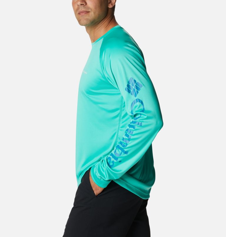 Men's Fork Stream Long Sleeve Shirt, Color: Electric Turquoise