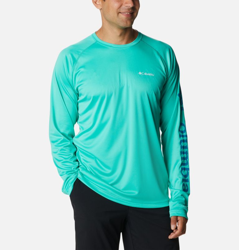 Men's Fork Stream Long Sleeve Shirt, Color: Electric Turquoise