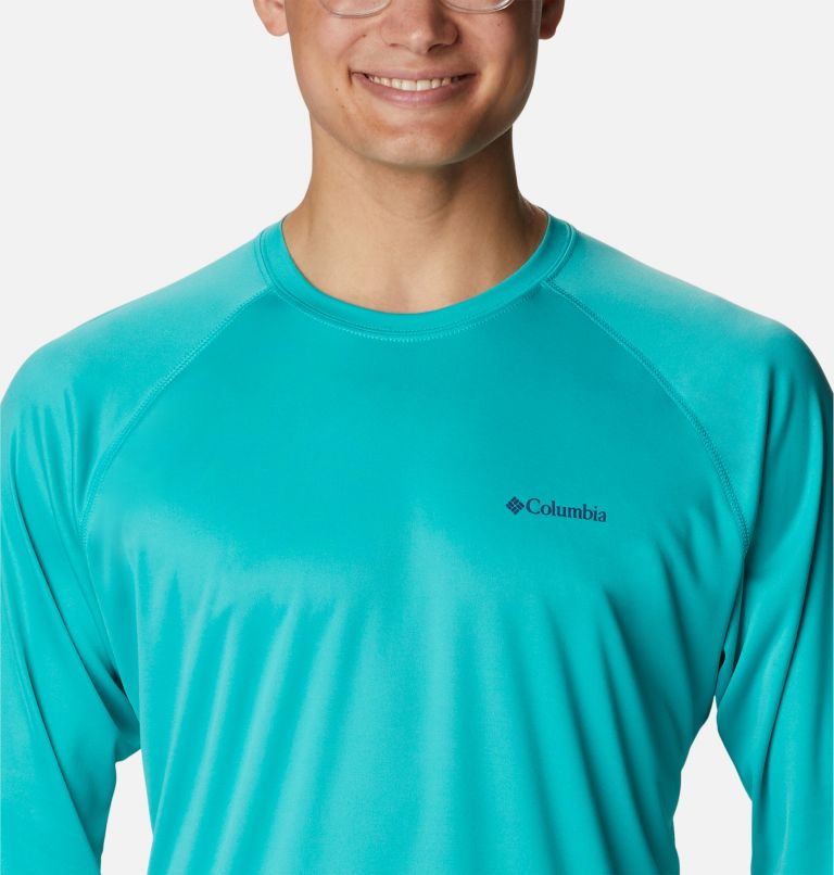 Men's Fork Stream Long Sleeve Shirt, Color: Bright Aqua, image 4