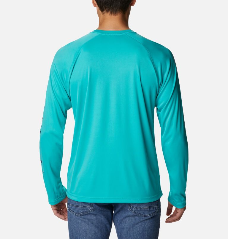 Men's Fork Stream Long Sleeve Shirt, Color: Bright Aqua, image 2