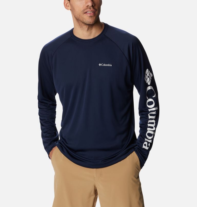 Thumbnail: Fork Stream Long Sleeve Shirt | 465 | M, Color: Collegiate Navy, White Logo, image 5