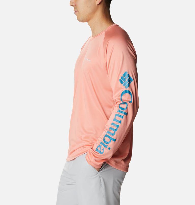 Men's Fork Stream Long Sleeve Shirt, Color: Coral Reef