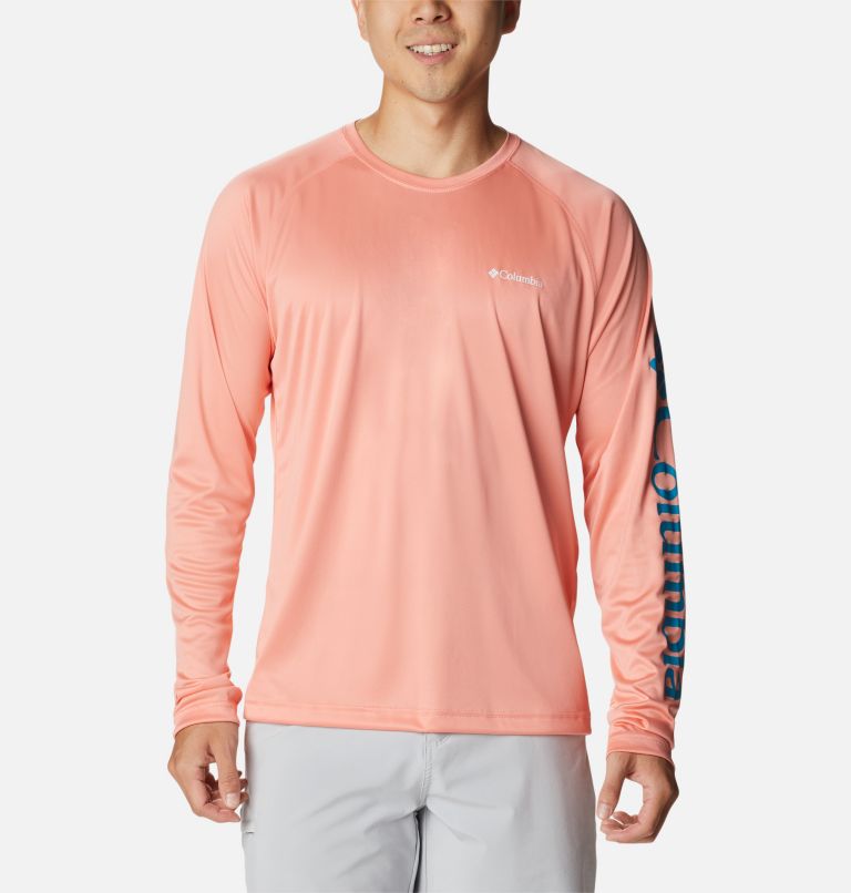 Men's Fork Stream Long Sleeve Shirt, Color: Coral Reef, image 1