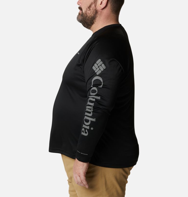 T-shirt à manches longues Fork Stream pour homme – Grandes tailles, Color: Black, City Grey Logo
