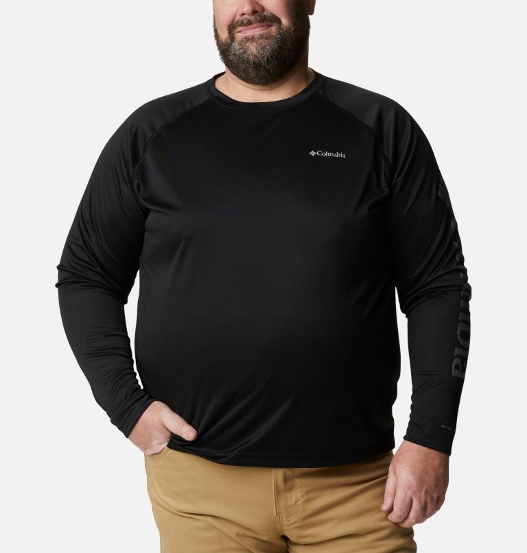 Thumbnail: T-shirt à manches longues Fork Stream pour homme – Grandes tailles, Color: Black, City Grey Logo, image 1