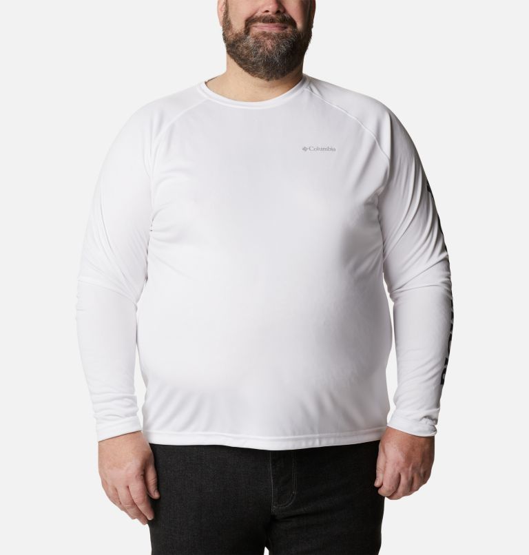 Thumbnail: Men's Fork Stream Long Sleeve Shirt – Big, Color: White, Collegiate Navy Logo, image 1