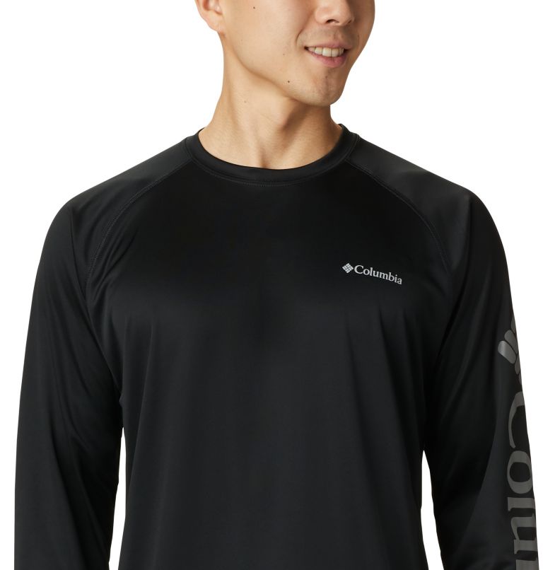 Thumbnail: Men's Fork Stream Long Sleeve Shirt – Tall, Color: Black, City Grey Logo, image 4