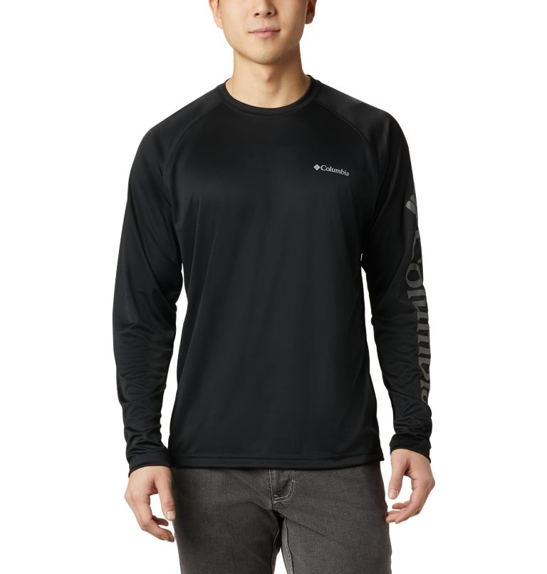 Men's Fork Stream Long Sleeve Shirt – Tall, Color: Black, City Grey Logo, image 1