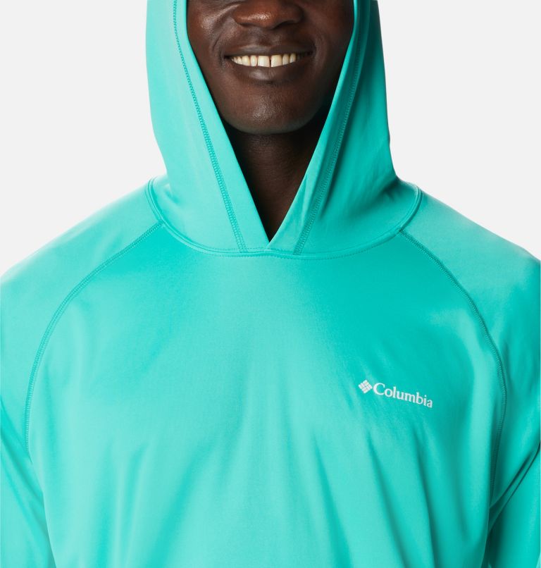 Men's Fork Stream Hoodie, Color: Electric Turquoise, Deep Marine, image 4