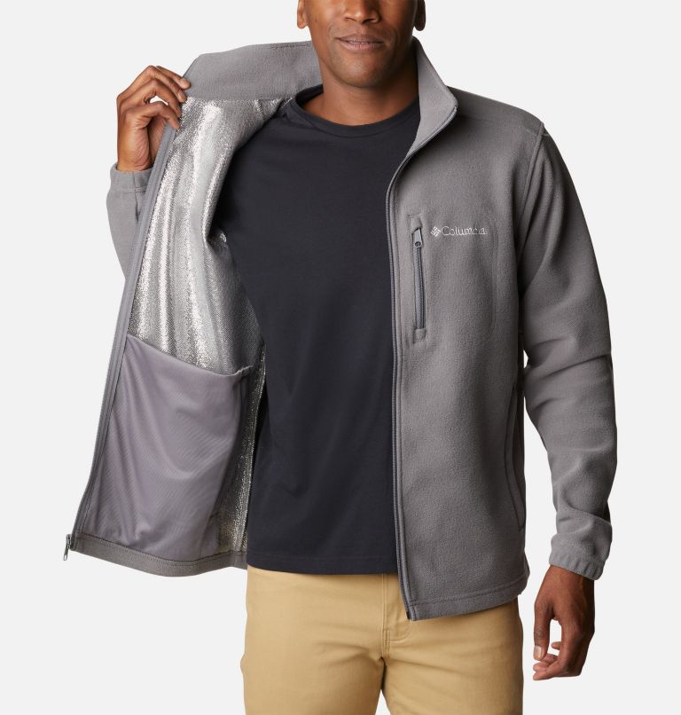 Thumbnail: Men's Hot Dots III Full Zip Fleece Jacket, Color: City Grey, image 5