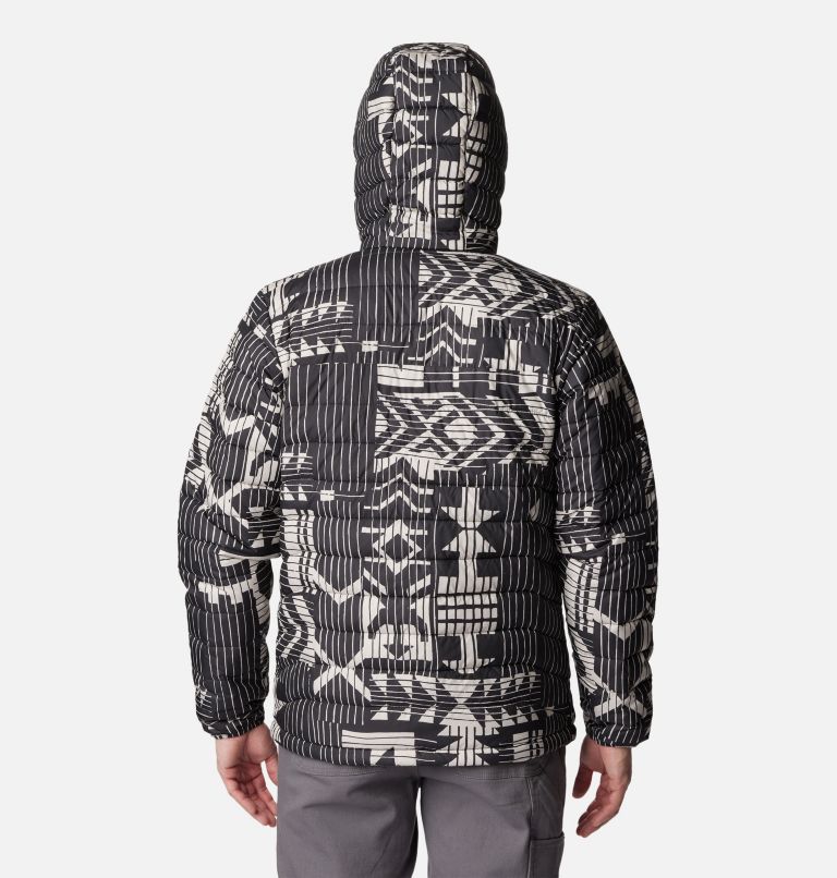 Men’s Powder Lite Hooded Insulated Jacket, Color: Black Passages Print, image 2