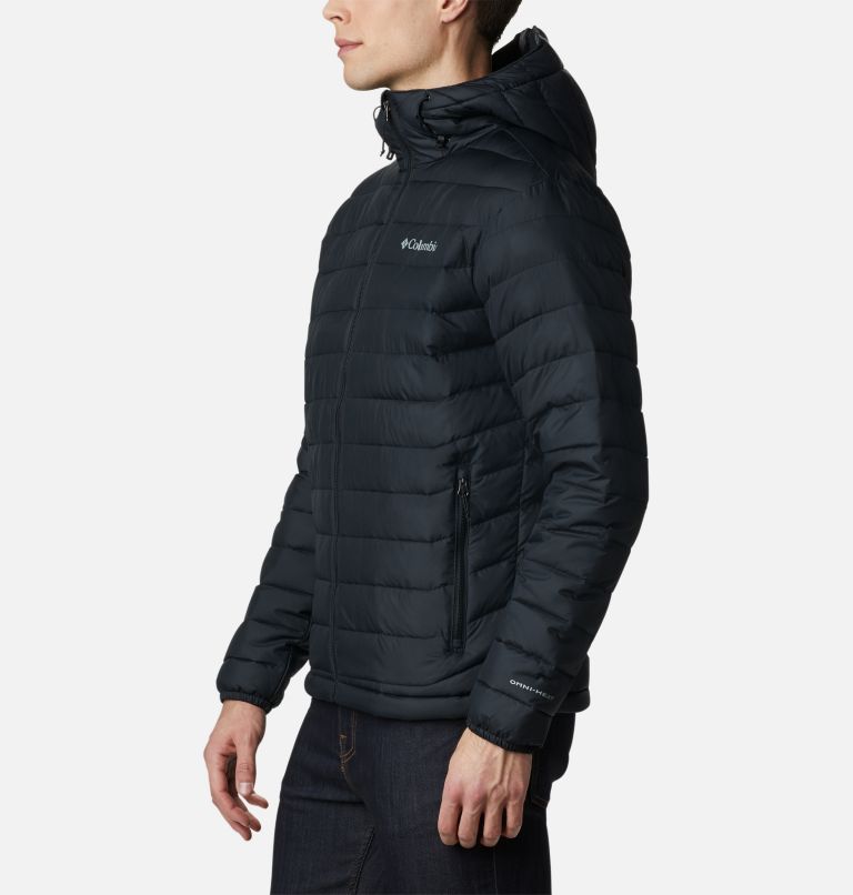 Thumbnail: Men’s Powder Lite Hooded Insulated Jacket, Color: Black, image 3