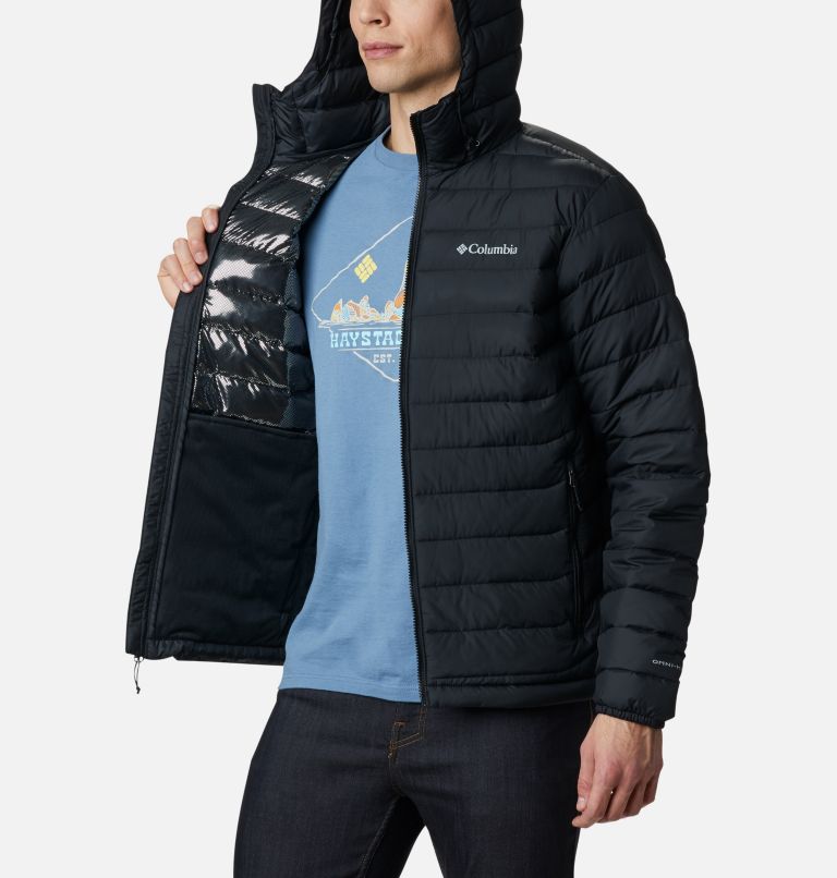 Men’s Powder Lite Hooded Insulated Jacket, Color: Black