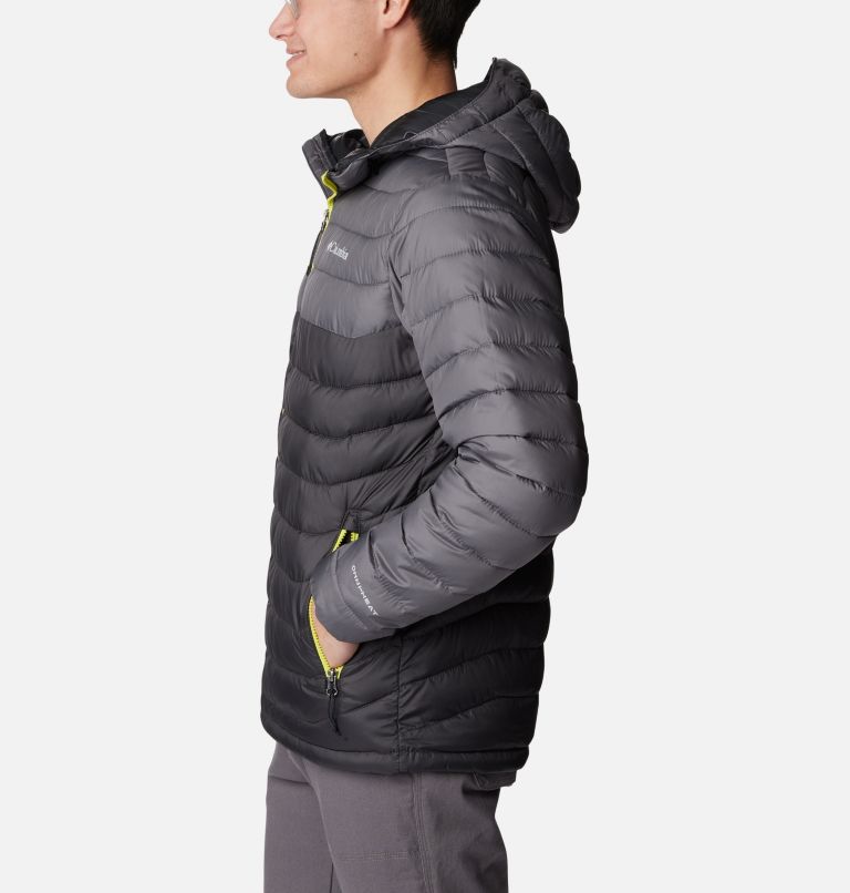 Thumbnail: Men’s Powder Lite Hooded Insulated Jacket, Color: Shark, City Grey, image 3