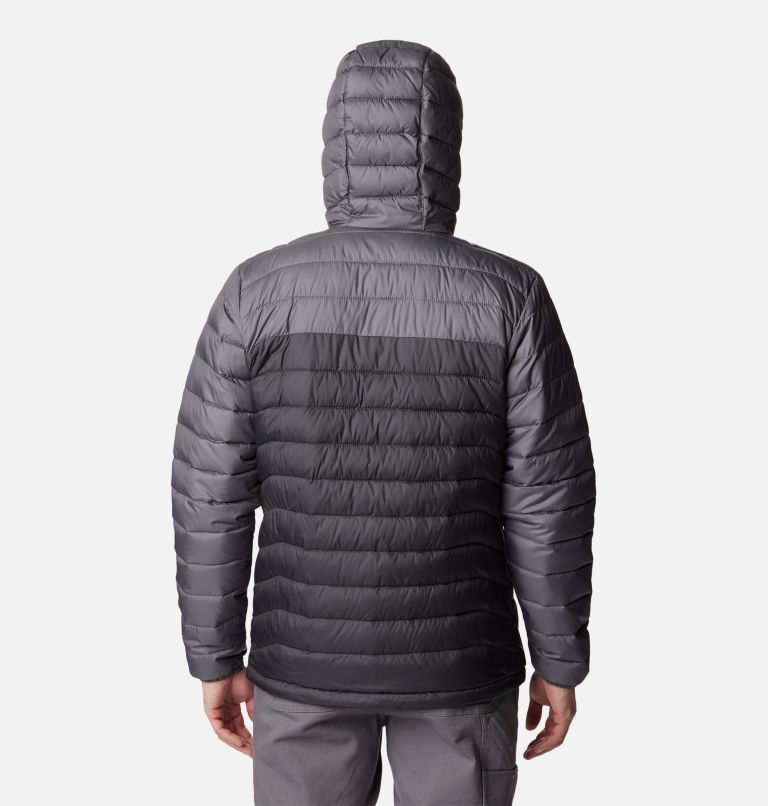 Men’s Powder Lite Hooded Insulated Jacket, Color: Shark, City Grey, image 2