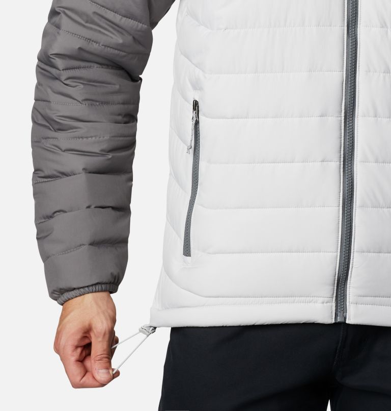 Men’s Powder Lite Hooded Insulated Jacket, Color: Nimbus Grey, City Grey, image 6