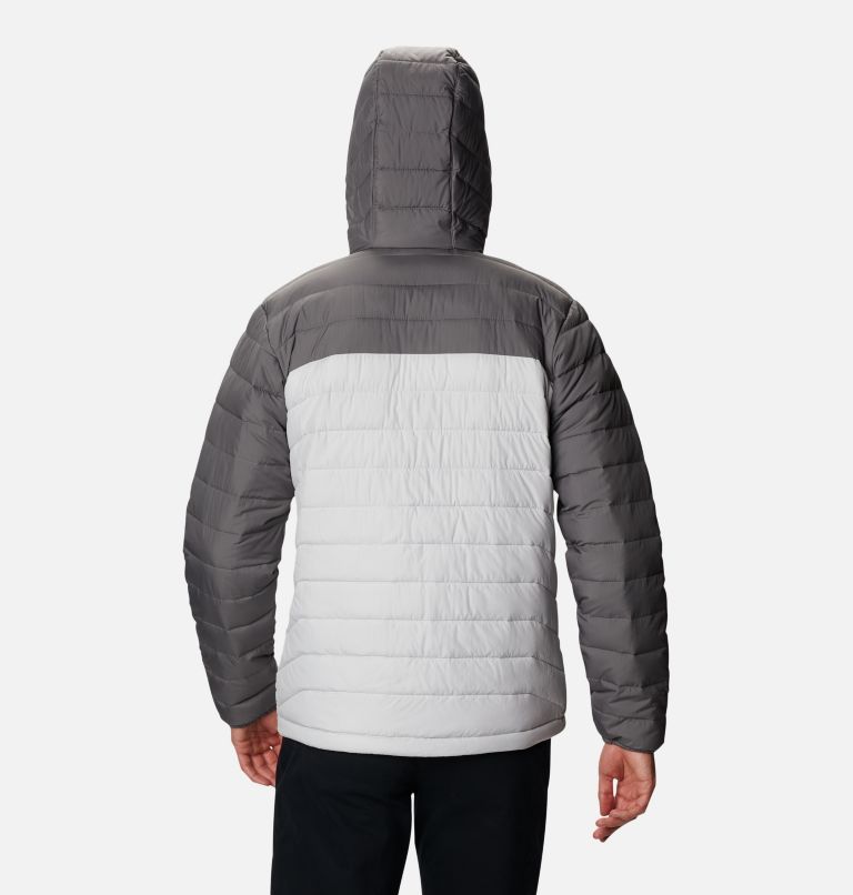Men’s Powder Lite Hooded Insulated Jacket, Color: Nimbus Grey, City Grey, image 2