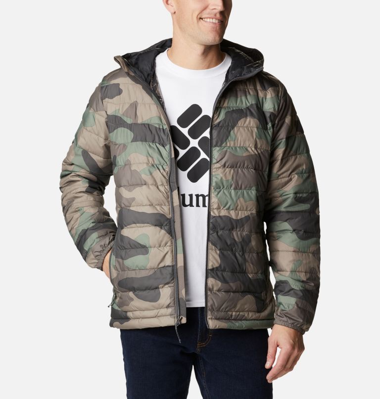 Thumbnail: Men’s Powder Lite Hooded Insulated Jacket, Color: Cypress Mod Camo Print, image 1