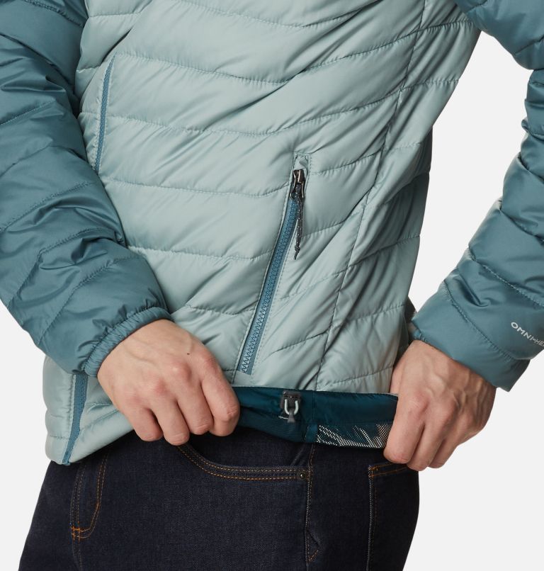 Men’s Powder Lite Hooded Insulated Jacket, Color: Niagara, Metal, image 7