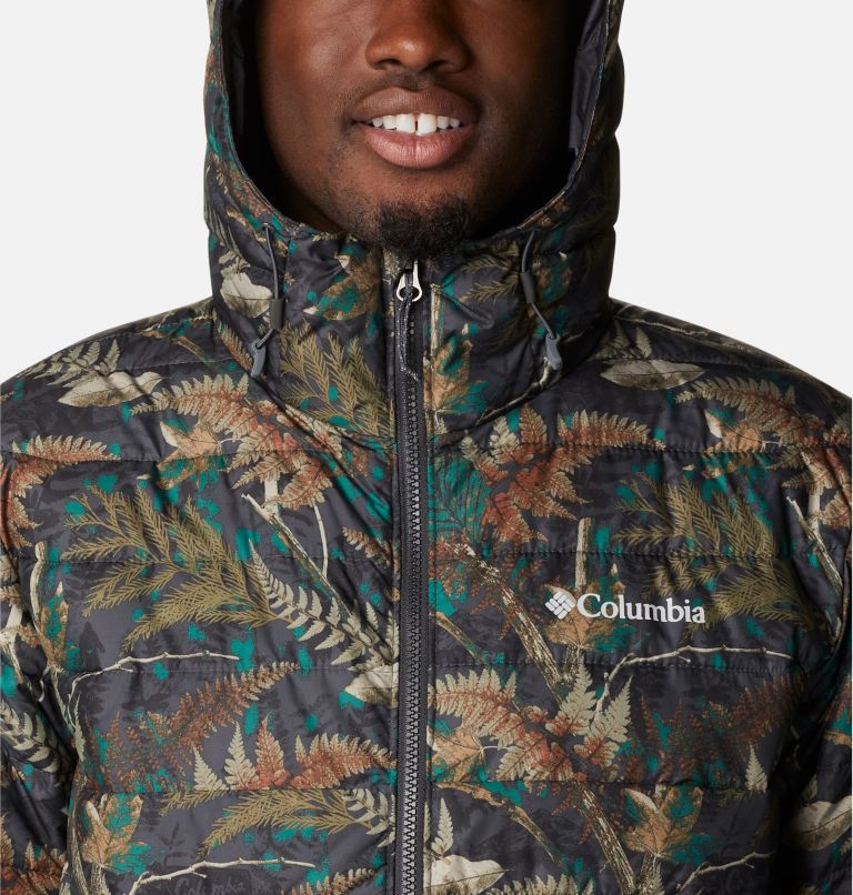Men’s Powder Lite Hooded Insulated Jacket, Color: Spruce North Woods Print, image 4