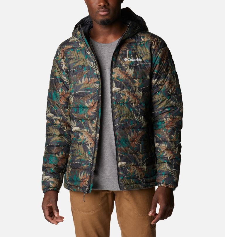 Thumbnail: Men’s Powder Lite Hooded Insulated Jacket, Color: Spruce North Woods Print, image 8