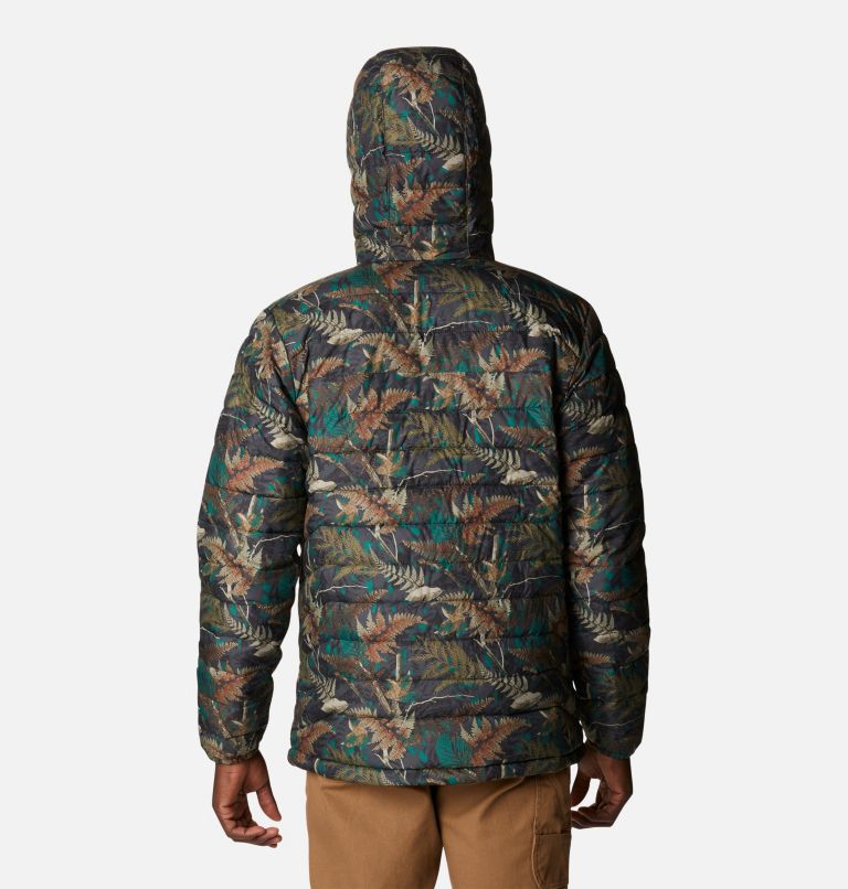 Men’s Powder Lite Hooded Insulated Jacket, Color: Spruce North Woods Print, image 2