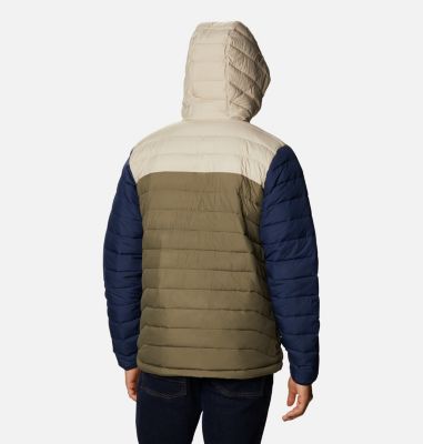 Men&rsquo;s Powder Lite&trade; Hooded Insulated Jacket Powder Lite&trade; Hooded Jacket | 043 | S, Stone Green, Fossil, Collegiate Navy, back