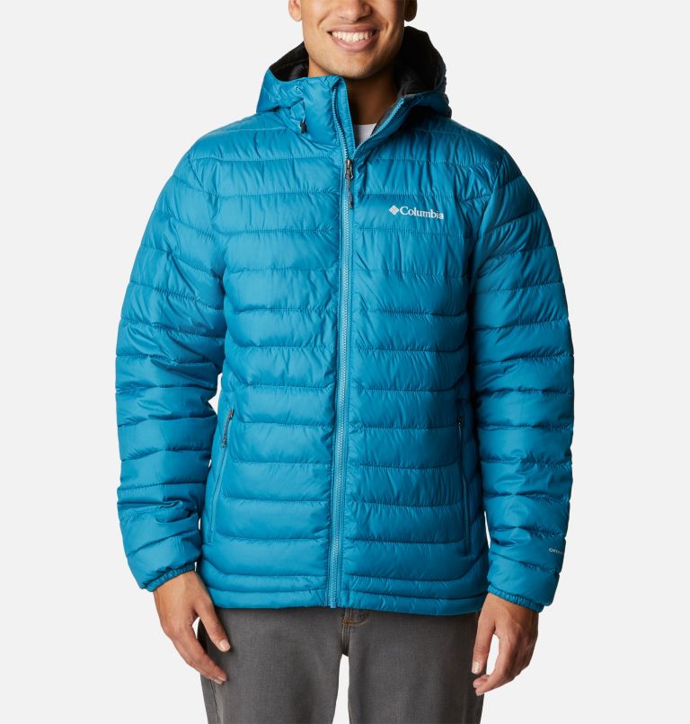 Men’s Powder Lite Hooded Insulated Jacket, Color: Deep Marine