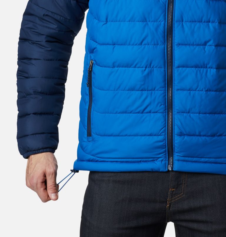 Thumbnail: Men’s Powder Lite Hooded Insulated Jacket, Color: Bright Indigo, Collegiate Navy, image 6