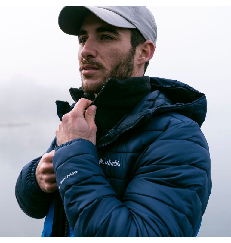 Thumbnail: Men’s Powder Lite Hooded Insulated Jacket, Color: Bright Indigo, Collegiate Navy, image 8