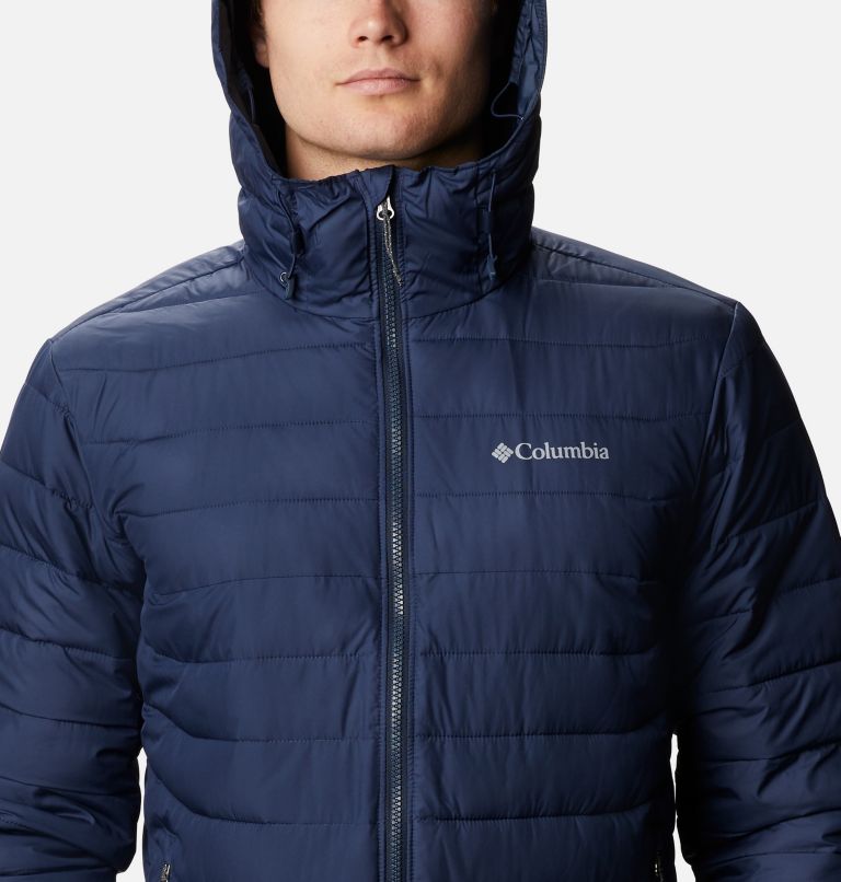 Men’s Powder Lite Hooded Insulated Jacket, Color: Collegiate Navy, image 4