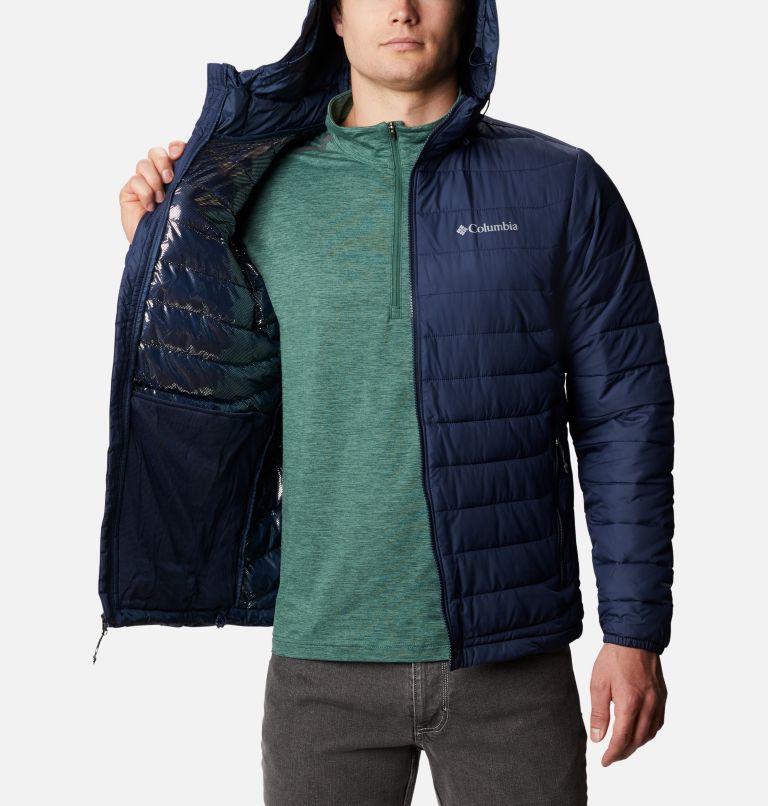 Thumbnail: Men’s Powder Lite Hooded Insulated Jacket, Color: Collegiate Navy, image 5