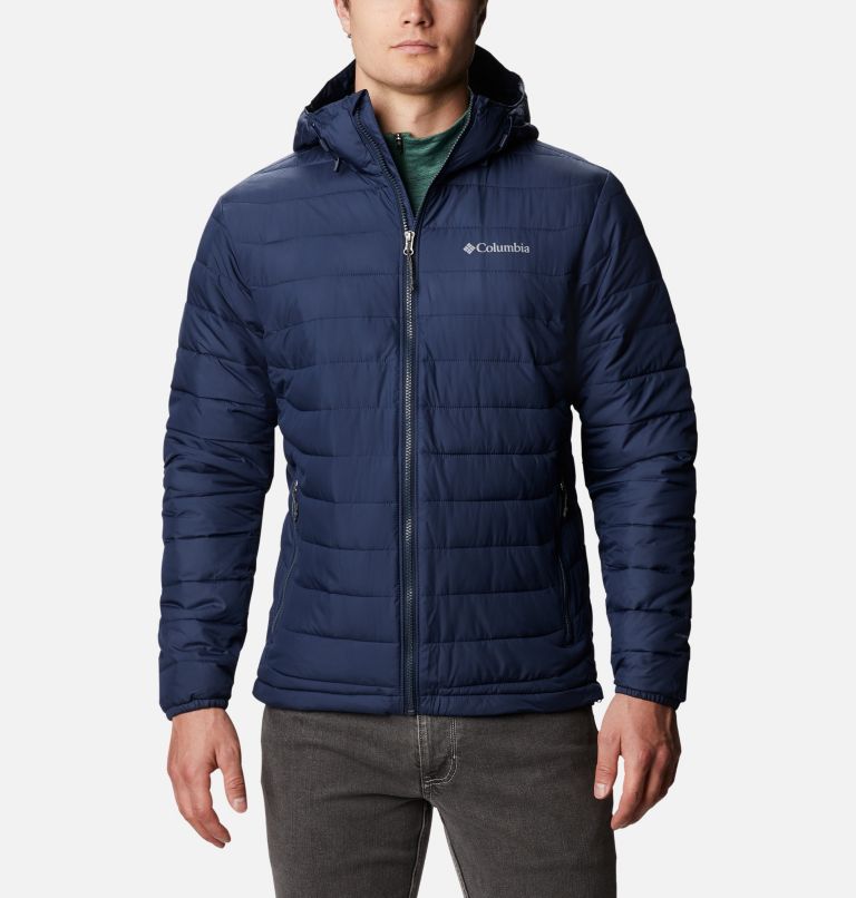 Men’s Powder Lite Hooded Insulated Jacket, Color: Collegiate Navy, image 1