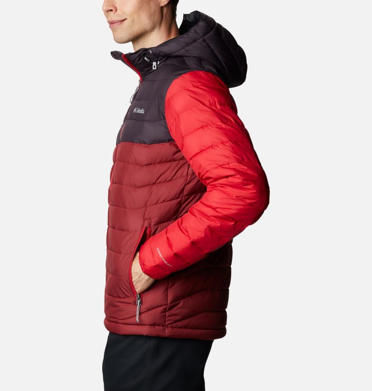 Powder Lite Hooded Jacket | 666 | XL, Color: Red Jasper, Dark Purple, Mountain Red, image 3