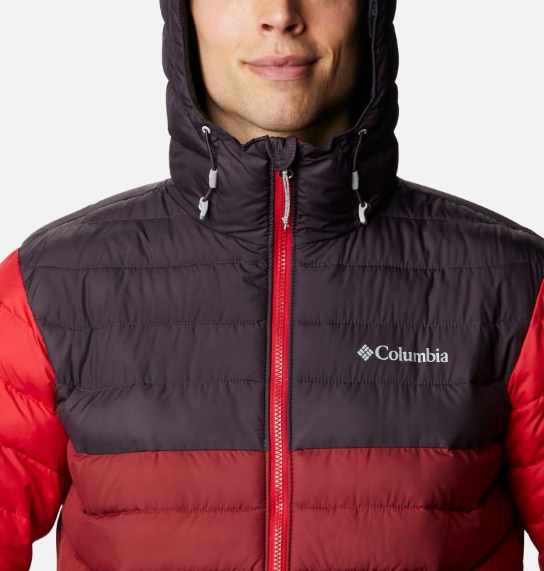 Powder Lite Hooded Jacket | 666 | XL, Color: Red Jasper, Dark Purple, Mountain Red, image 4