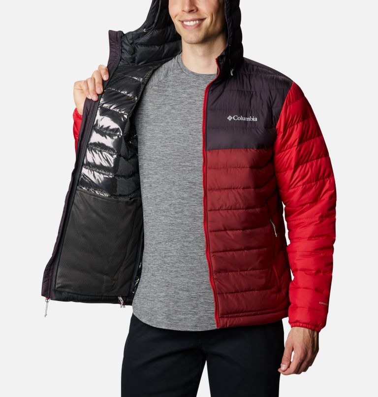 Powder Lite Hooded Jacket | 666 | XL, Color: Red Jasper, Dark Purple, Mountain Red, image 5