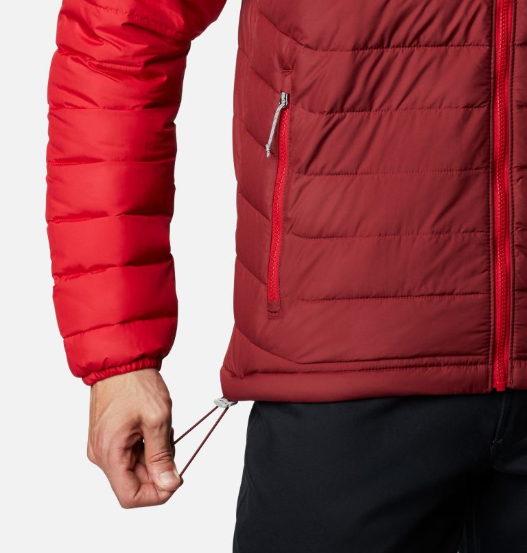 Powder Lite Hooded Jacket | 666 | XL, Color: Red Jasper, Dark Purple, Mountain Red, image 6