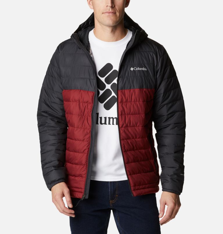 Columbia POWDER LITE™ HOODED JACKET - Chaqueta de invierno - warp  red/shark/rojo 