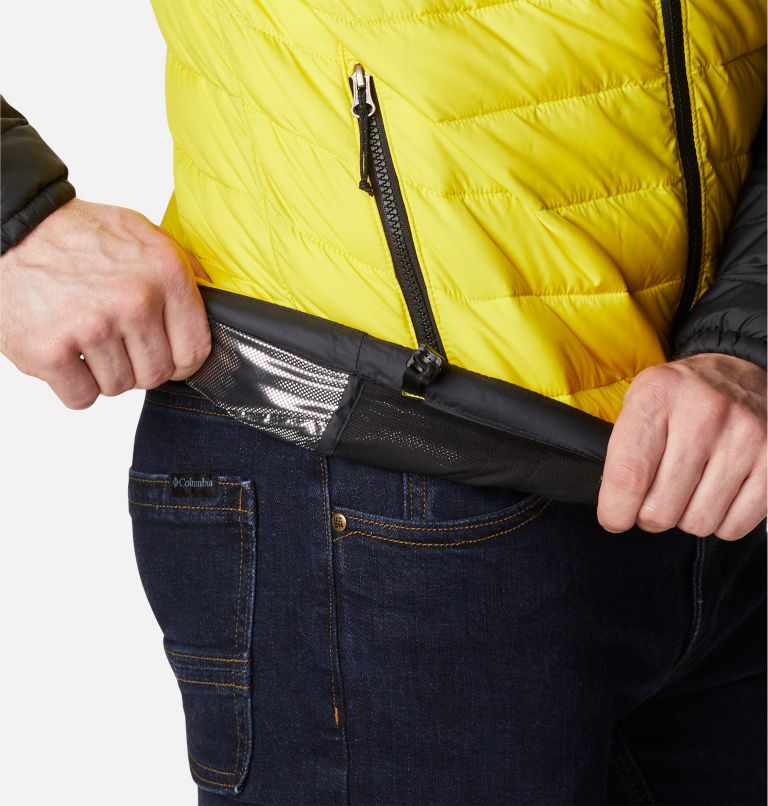 Thumbnail: Men’s Powder Lite Hooded Insulated Jacket, Color: Laser Lemon, Black, image 7