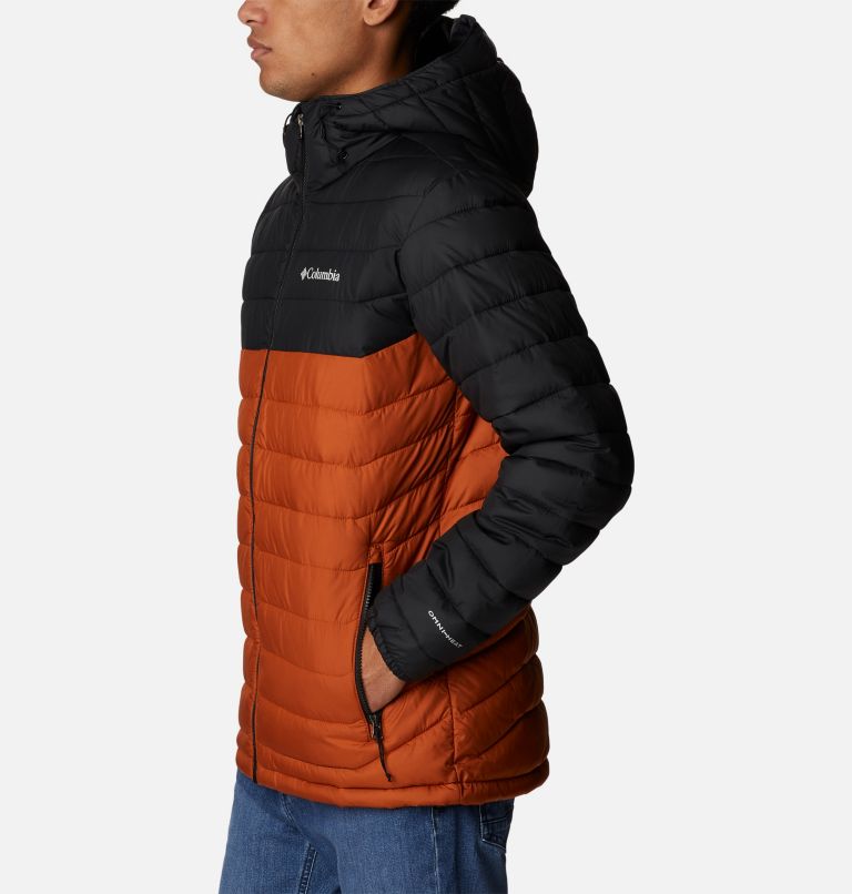 Thumbnail: Men’s Powder Lite Hooded Insulated Jacket, Color: Warm Copper, Black, image 3