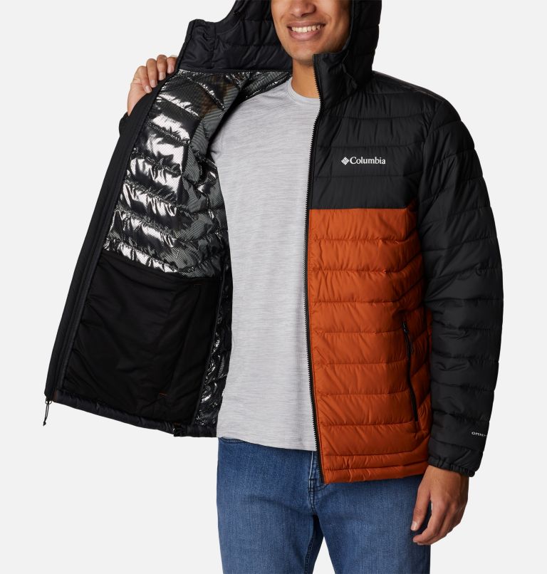 Thumbnail: Men’s Powder Lite Hooded Insulated Jacket, Color: Warm Copper, Black, image 5