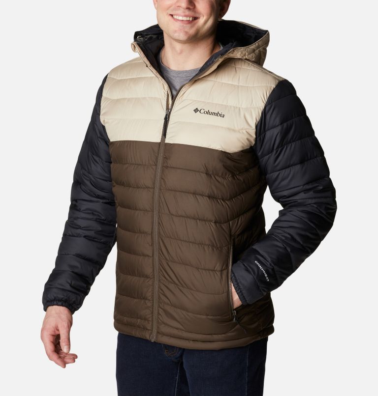 Powder Lite Hooded Jacket | 231 | 5X, Color: Cordovan, Ancient Fossil, Black, image 8