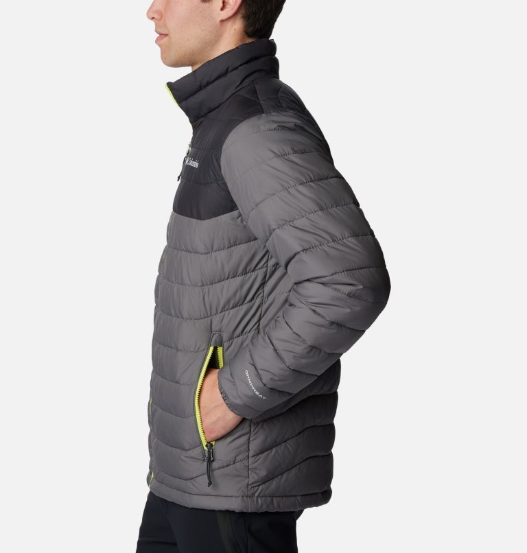 Men’s Powder Lite Insulated Jacket, Color: City Grey, Shark, image 3