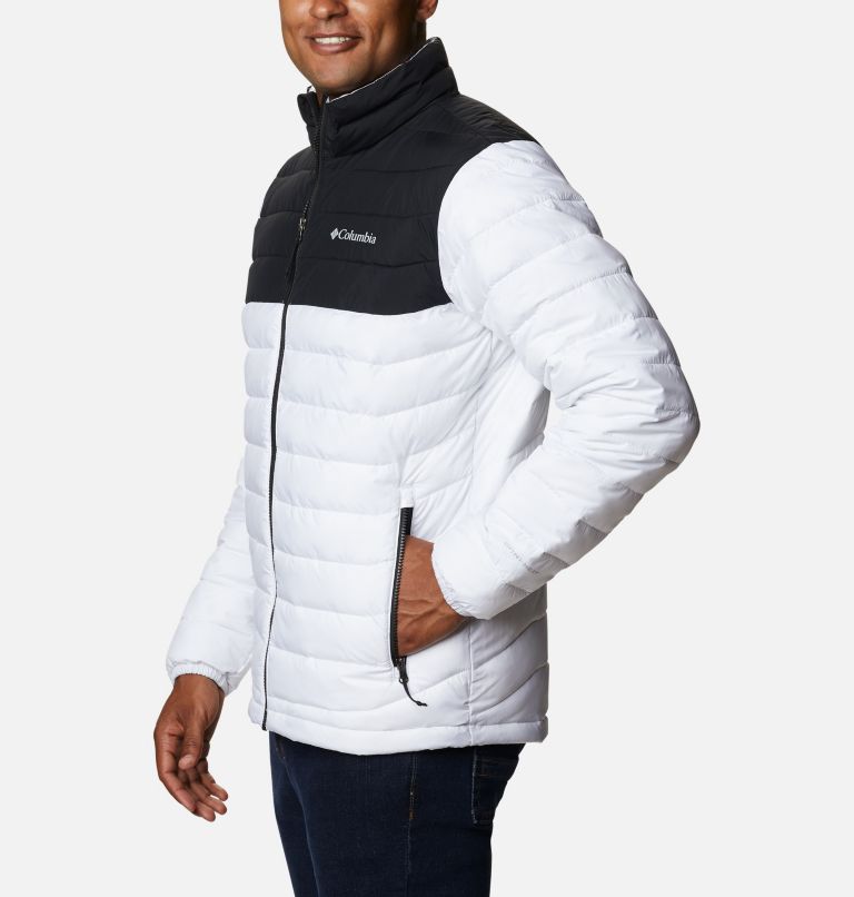 Thumbnail: Men's Powder Lite Insulated Jacket, Color: White, Black, image 3