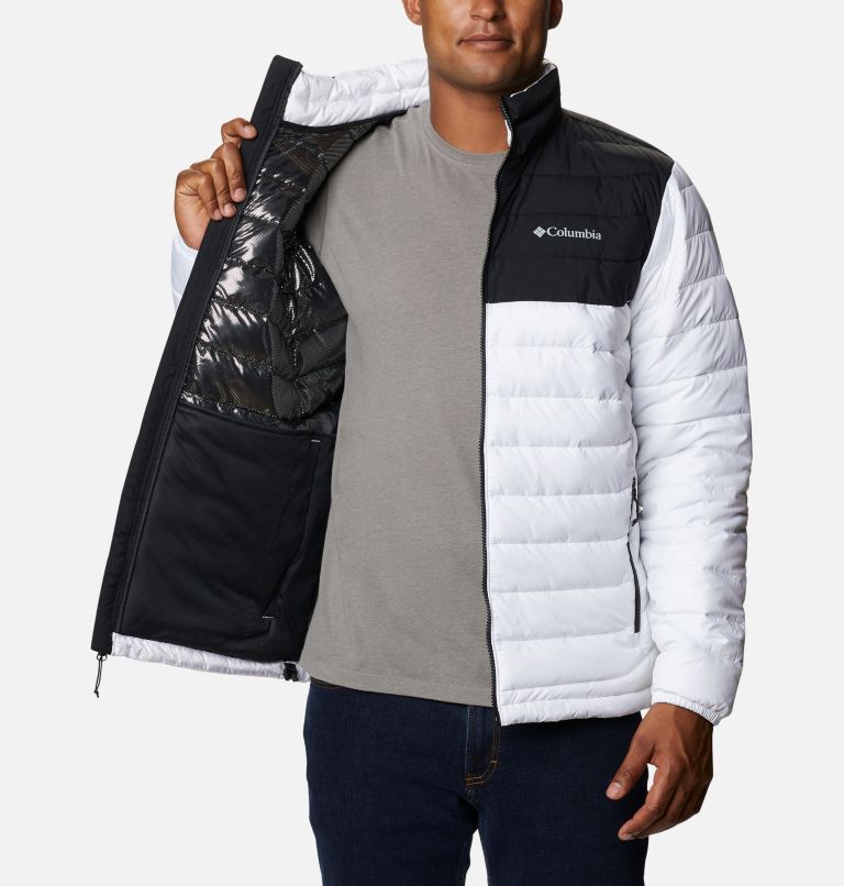Thumbnail: Men's Powder Lite Insulated Jacket, Color: White, Black, image 5