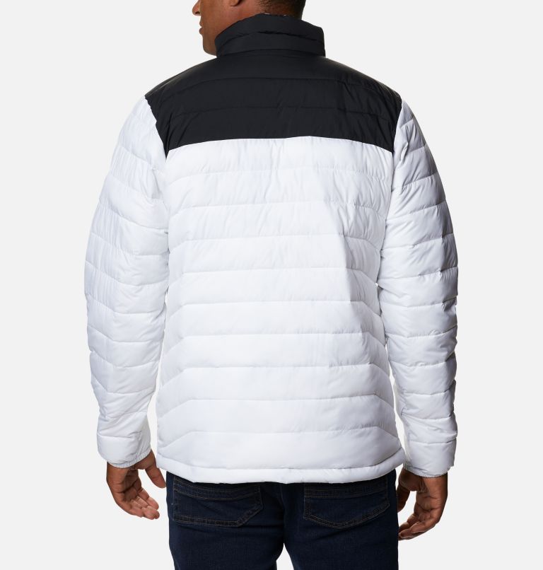 Men's Powder Lite Insulated Jacket, Color: White, Black, image 2